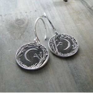 Round Moon/Tree Gothic Dangle Earrings